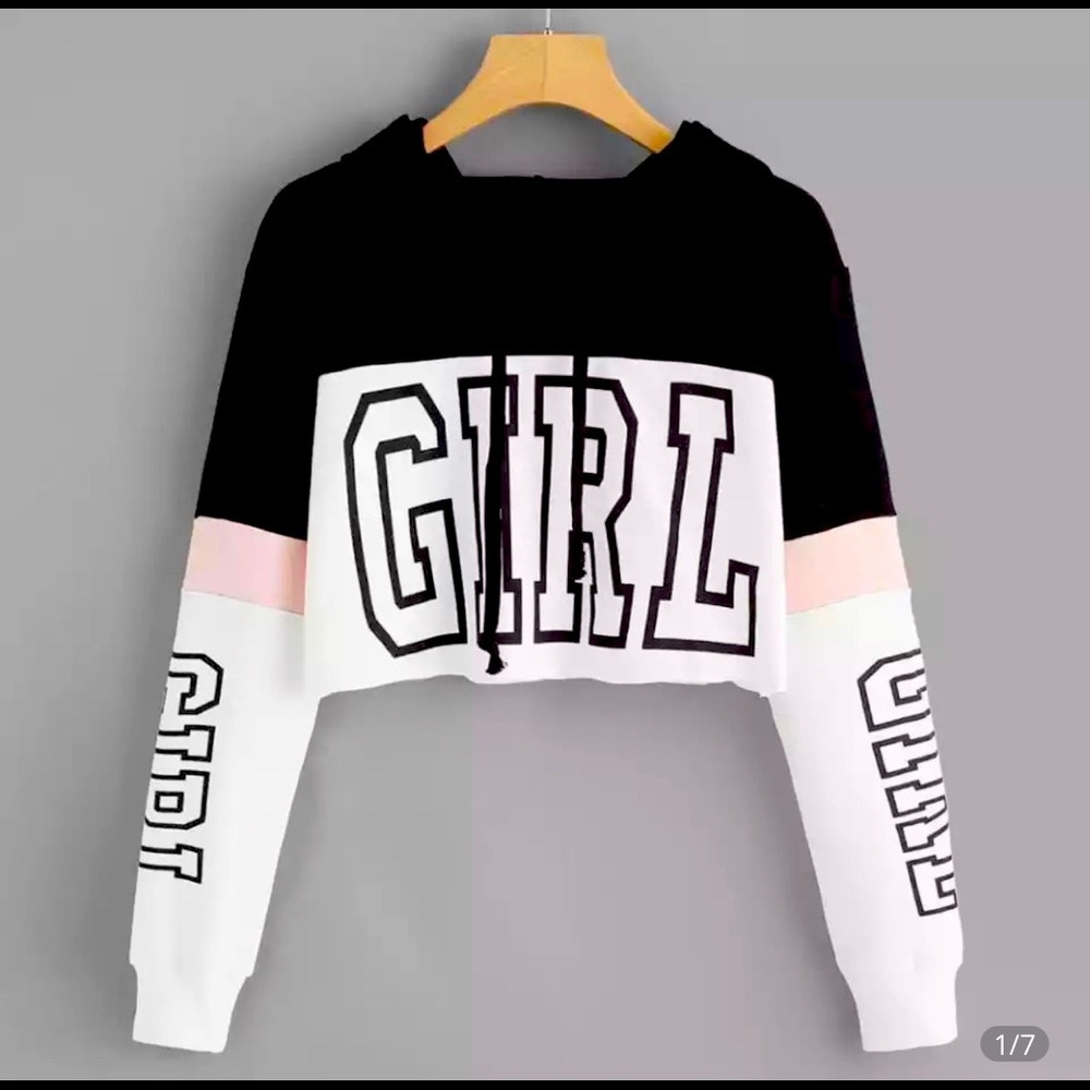 Crop top with hoodie. (New without tag)